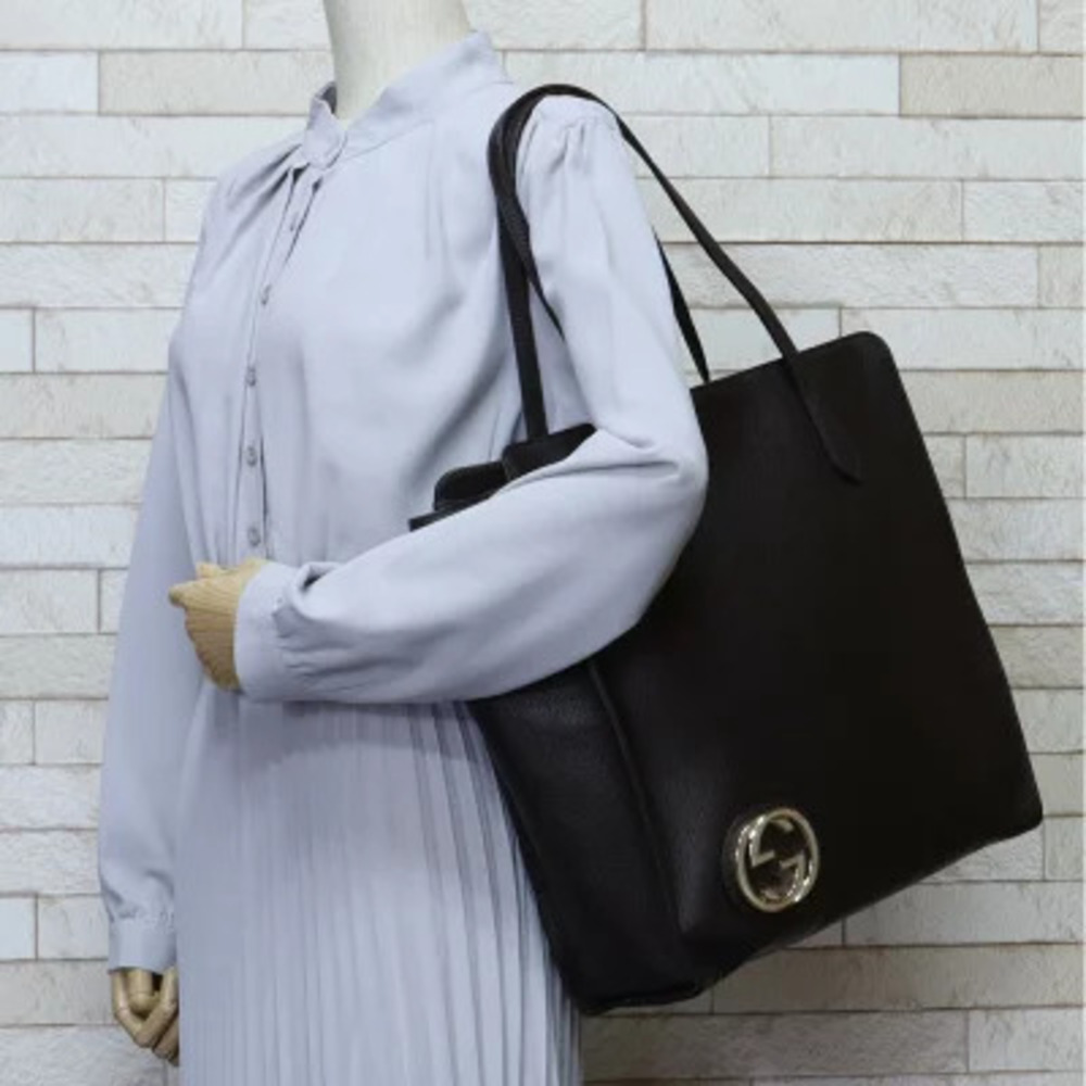 Gucci Britt leather handbag brown signature interlocking G - Picture 2 of 8
